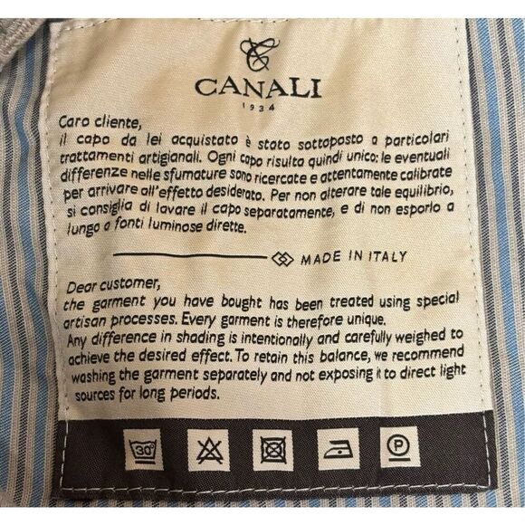 Canali 5 Picket Regular Fit Pant in Light Grey NWT Size Italian 58 or US 40 - Picture 7 of 8